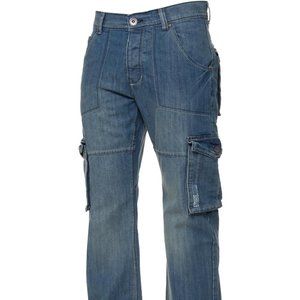 Mens Cargo Jeans Combat Trousers Heavy
